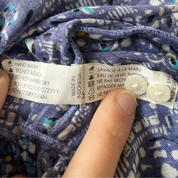 Poupette St Barth Clara Floral Blue Tassle Button Up Maxi Sun Dress EUC Size S - Picture 7 of 9